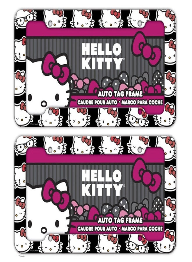 Chroma Graphics Sanrio Faces Hello Kitty License Plate Frame Universal 12.5" x 6.5" Plastic (2)