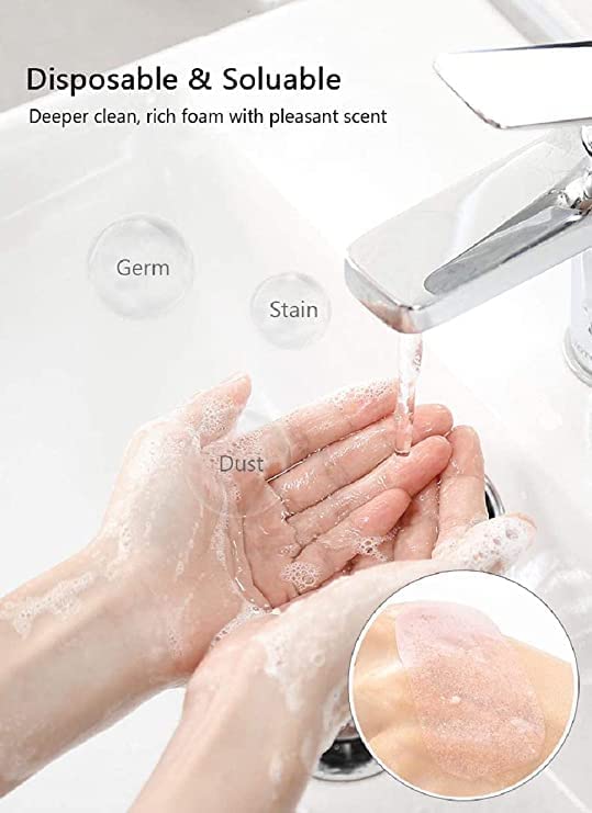 BRIDGER Emergency For Travelling Disposable Paper Washing Hand Bath Clean Outdoor Travel Sheets Disposable Box Soap Portable Mini Paper Soap hand wash Multi color PACK OF 360 Pieces - Image 4