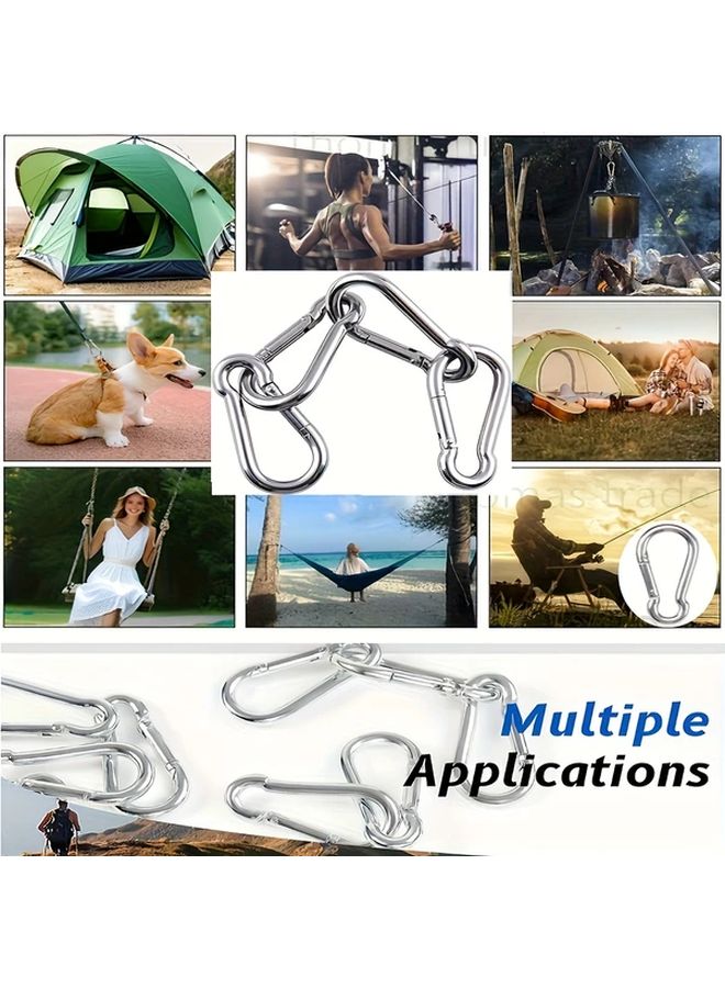 15pcs Heavy Duty Spring Buckle Keychain Hook Set Outdoor Gear Carabiner - Image 4