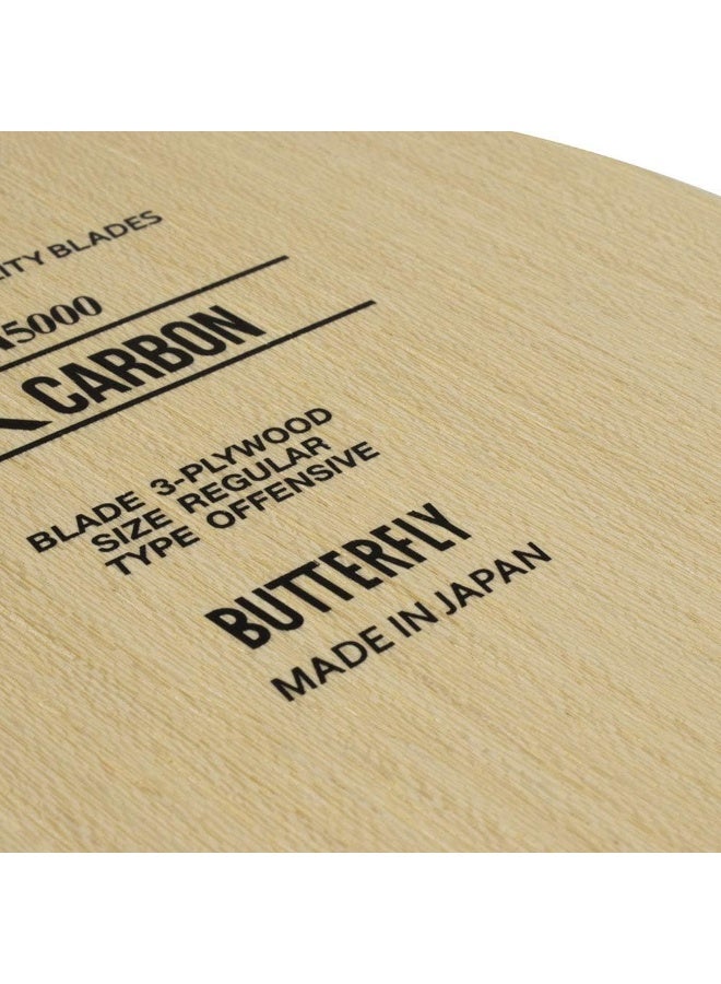 Butterfly SK Carbon Table Tennis Blade - TAMCA 5000 Carbon Fiber Blade - Professional Table Tennis Blade - Available in FL and ST Shakehand Handle Styles - Made in Japan - Image 2