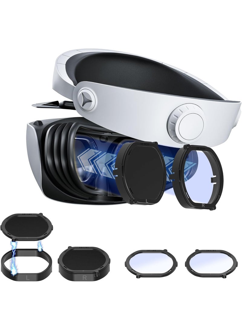 Lens Protector Cover Kit for Playstation VR2, Protector Accessories Compatible with PS VR2, Glasses Spacer Anti-Scratch Ring with Blue Light Blocking Glasses for PSVR2, Anti-Scratch & Easy to - Image 1