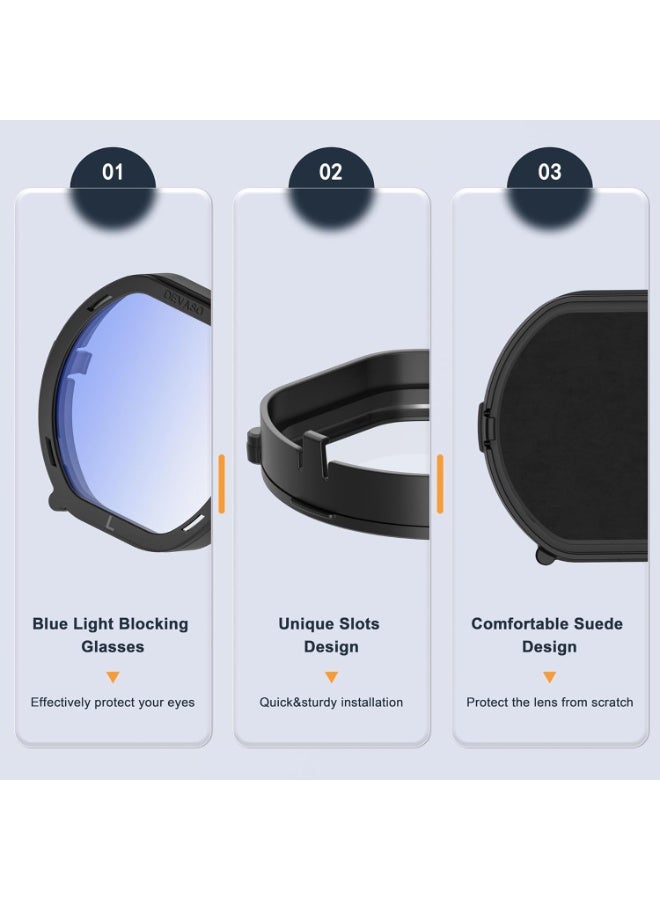 Lens Protector Cover Kit for Playstation VR2, Protector Accessories Compatible with PS VR2, Glasses Spacer Anti-Scratch Ring with Blue Light Blocking Glasses for PSVR2, Anti-Scratch & Easy to - Image 2