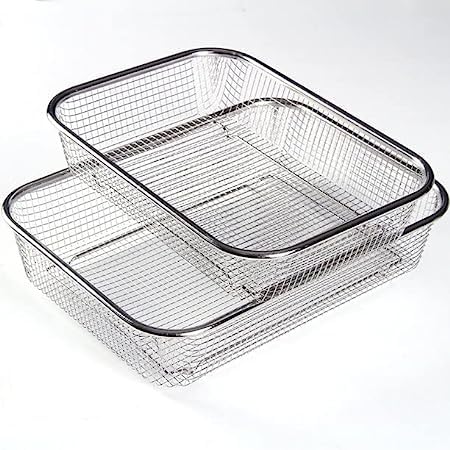 Shreeshann Sink Colander Strainer Rectangular Drain Basket Stainless Steel Basket for Fruit Vegetable Washing 30 20 6 CM - Image 2