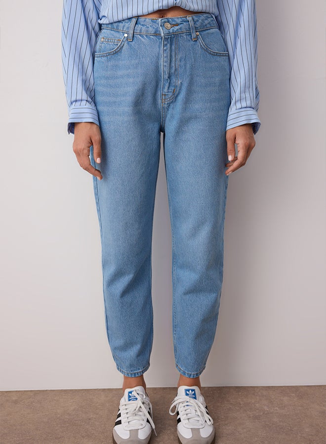 trendyol Light Blue High Waist Mom Jeans - Image 3
