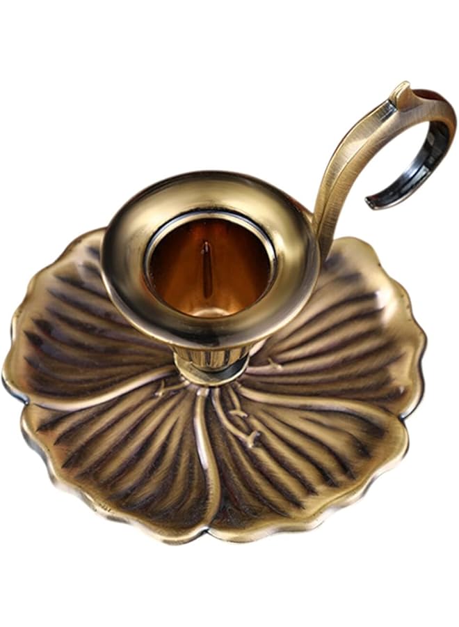 إيروريكس حامل شموع مخروطي الشكل من ريترو، حامل شموع عتيق، حامل بمقبض للعشاء، مقالي حديدية، مدفأة، مركز مخروطي الشكل، شمعدان، رف محمول باليد، شموع حجرة، حاملات احتفالات الانتقال إلى منزل جديد، غرفة فنية - Image 1