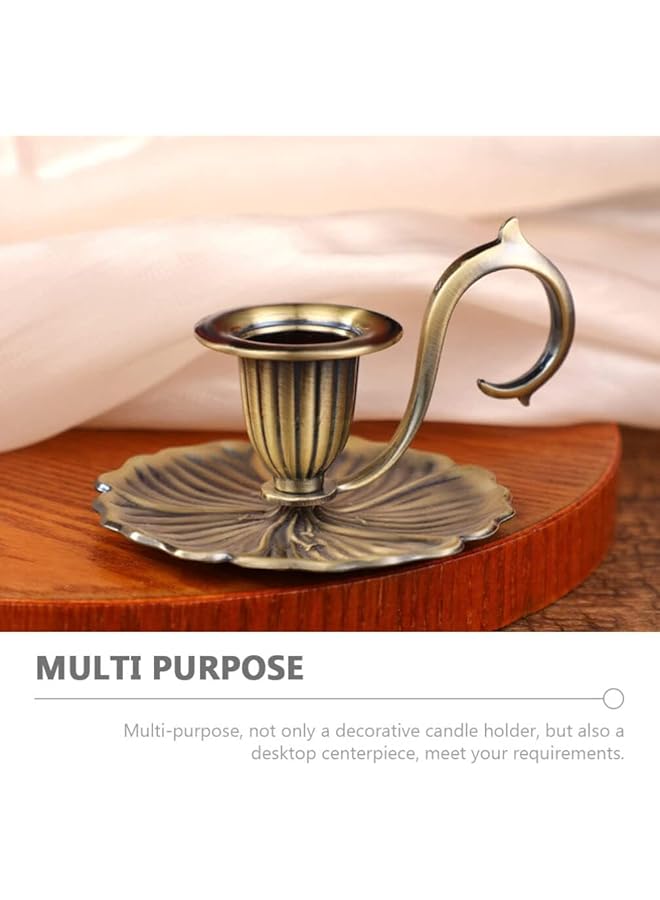 إيروريكس حامل شموع مخروطي الشكل من ريترو، حامل شموع عتيق، حامل بمقبض للعشاء، مقالي حديدية، مدفأة، مركز مخروطي الشكل، شمعدان، رف محمول باليد، شموع حجرة، حاملات احتفالات الانتقال إلى منزل جديد، غرفة فنية - Image 4