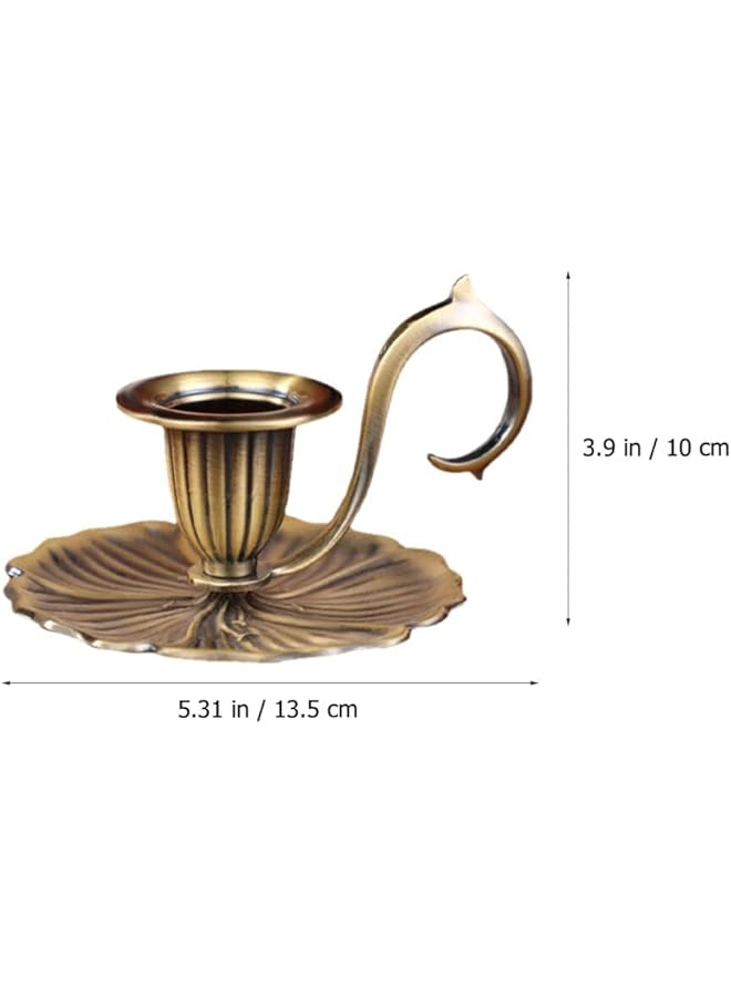 إيروريكس حامل شموع مخروطي الشكل من ريترو، حامل شموع عتيق، حامل بمقبض للعشاء، مقالي حديدية، مدفأة، مركز مخروطي الشكل، شمعدان، رف محمول باليد، شموع حجرة، حاملات احتفالات الانتقال إلى منزل جديد، غرفة فنية - Image 2