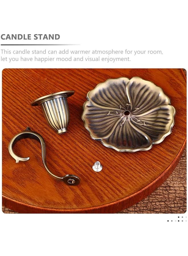 إيروريكس حامل شموع مخروطي الشكل من ريترو، حامل شموع عتيق، حامل بمقبض للعشاء، مقالي حديدية، مدفأة، مركز مخروطي الشكل، شمعدان، رف محمول باليد، شموع حجرة، حاملات احتفالات الانتقال إلى منزل جديد، غرفة فنية - Image 3