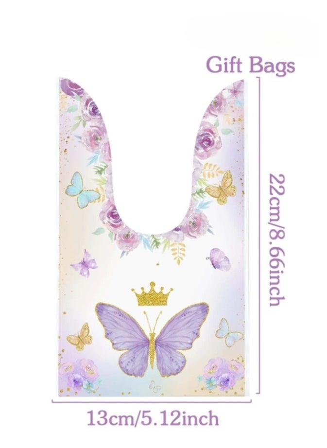 Generic 25 pcs Purple Butterfly Candy Favor Bags for Birthday Party Baby Shower Decorations  - Image 3