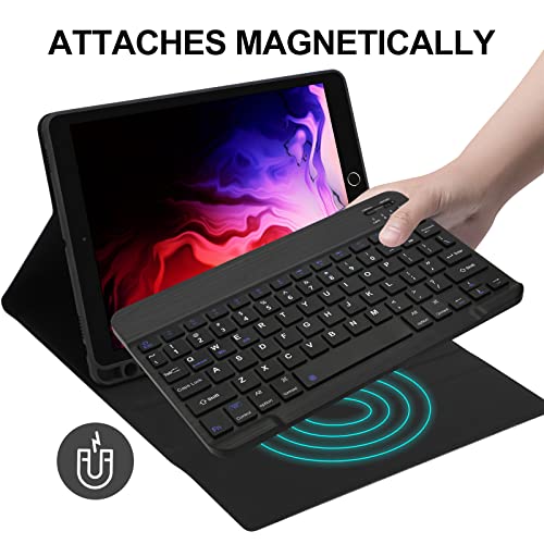 D DINGRICH Ipad 9.7 Keyboard Case For Ipad 6Th Gen(2018)Ipad 5Th Gen(2017)Ipad Air 2/Air,Ipad Pro 9.7 Inch Keyboard Case With Pencil Holder,Shockproof Tpu Cover,Detachable Bluetooth Keyboard-Black - Image 3