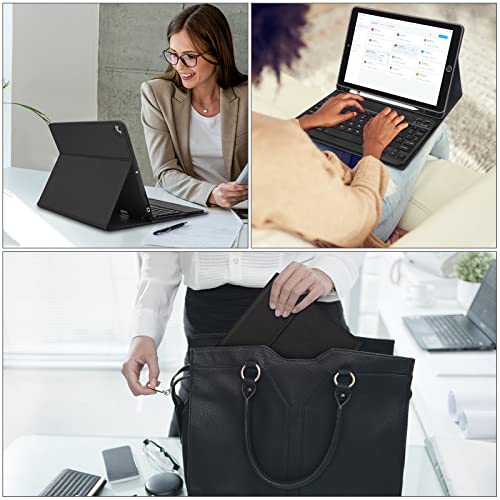 D DINGRICH Ipad 9.7 Keyboard Case For Ipad 6Th Gen(2018)Ipad 5Th Gen(2017)Ipad Air 2/Air,Ipad Pro 9.7 Inch Keyboard Case With Pencil Holder,Shockproof Tpu Cover,Detachable Bluetooth Keyboard-Black - Image 2