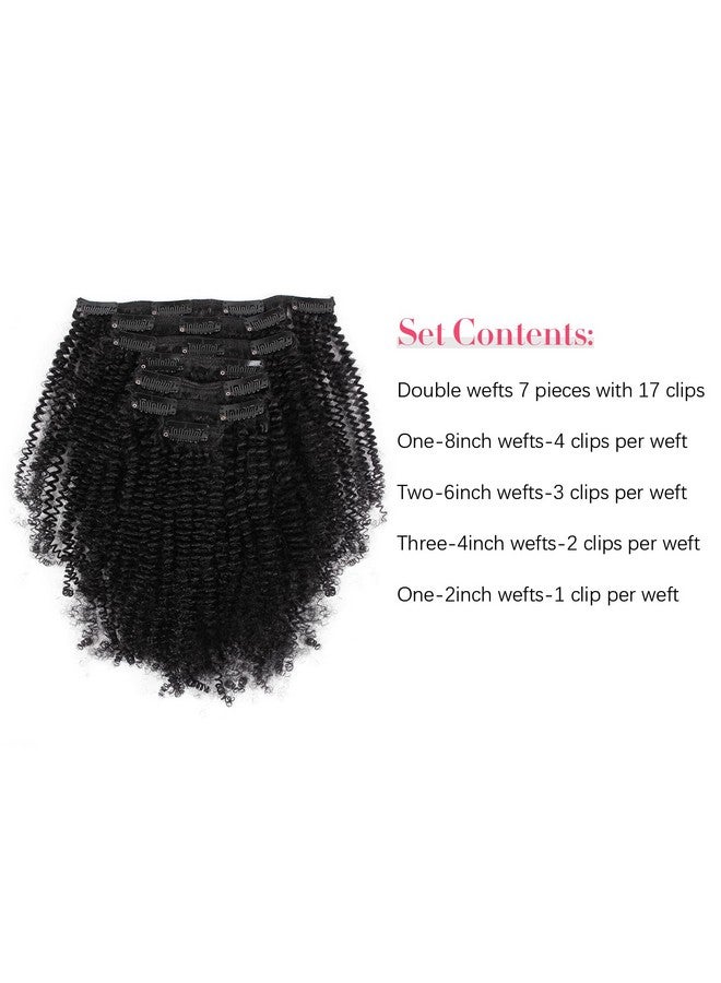 Sassina Remi Human Hair Afro Coily Clip In Extensions 4B 4C Double Wefts For Black Women Natural Color Clip In Hair Extensions 7Pcs Per Set With 17 Clips 20 Inch 120 Grams - Image 4