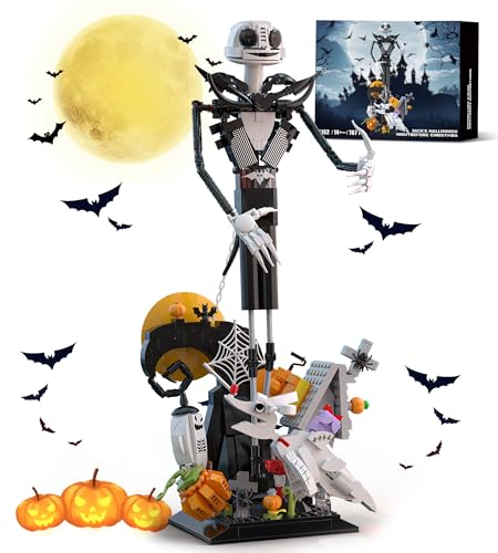 Loyratche Horror Skull Building Set Before Christmas Haunted House Building Blocks Set Pumpkins and Skeleton Ghosts Halloween Christmas Building Toys Gifts for Movie Fans Adults - Image 1