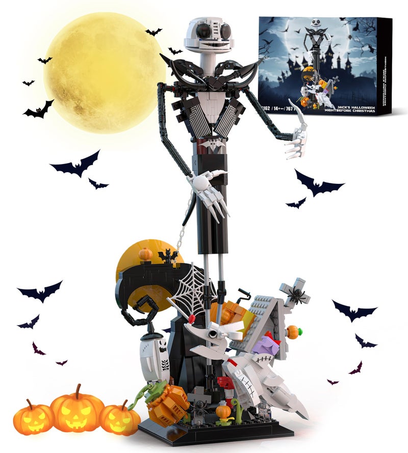 Loyratche Horror Skull Building Set Before Christmas Haunted House Building Blocks Set Pumpkins and Skeleton Ghosts Halloween Christmas Building Toys Gifts for Movie Fans Adults - Image 3