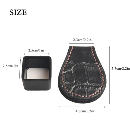 LAKE OF FIRE Pool Chalk Holder – Magnetic Leather Pocket Clip Design – Ideal Accessory for Snooker & Billiards(Square) - Image 2