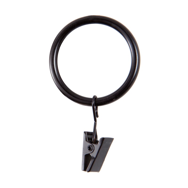 Kenney Clip Rings for 1 to 114 Diameter Curtain Rods Black 14Pack