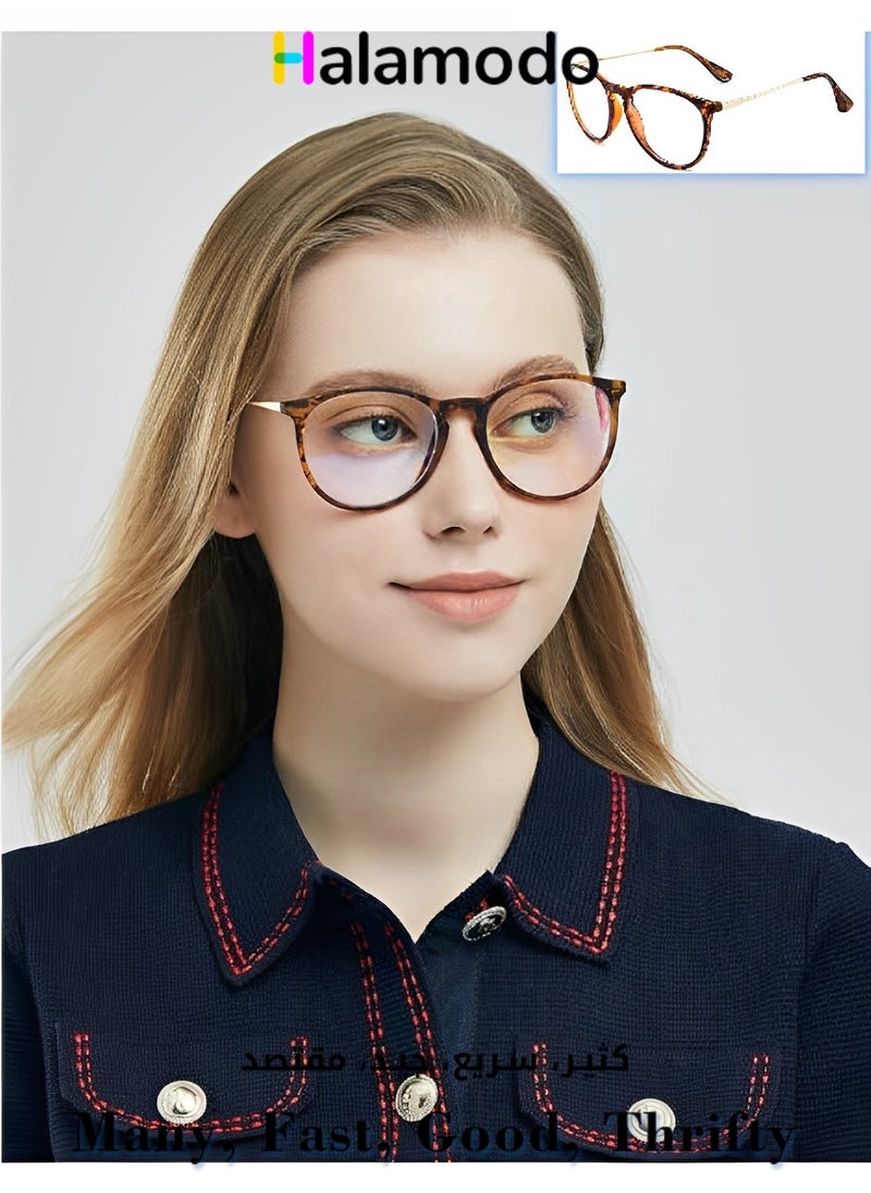 HALAMODO - Blue Light Blocking Glasses Eyeglasses Anti Eye Strain & Glare Computer Glasses Possessing a Classic Vintage Style for Men & Women - Image 1