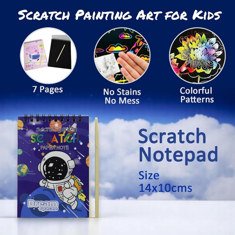 Asera كتاب فن الخدش مع قلم خشبي هدية عيد ميلاد للأطفال من جميع الفئات العمرية. (12 قطعة) - Image 2