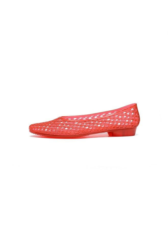 Korean Jelly Shoes, Slip-on Shallow Mouth Shoes, Cut Out Dance Shoes, Crystal Pvc Outdoor Casual Pointed Toe Sandals