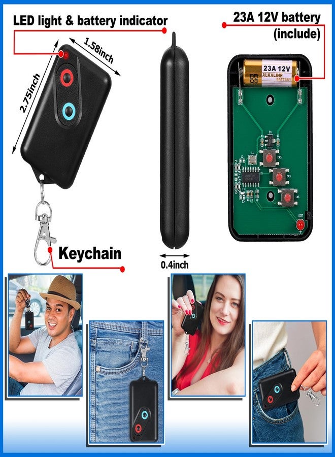 كينغدير جهاز تحكم عن بعد لباب المرآب من كينجدر متوافق مع جهاز إرسال باب المرآب جارديان 2211 L ذو زرين بتردد 303 ميجاهرتز/390 ميجاهرتز مع سلسلة مفاتيح - Image 4
