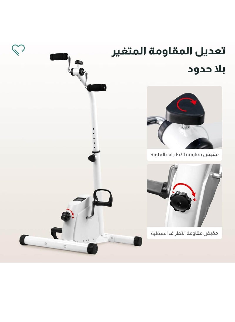 فورديل ہاتھ اور پاؤں کی بحالی کی مشقیں، ایڈجسٹ ایبل پیڈل ایکسرسائزر بائیسکل ہینڈ آرم لیگ پیڈلر انڈور سائیکلنگ فٹنس کا سامان نان سلپ فٹ پیڈ کے ساتھ اور پیڈل بزرگوں کے لیے کل جسمانی ورزش  - Image 3