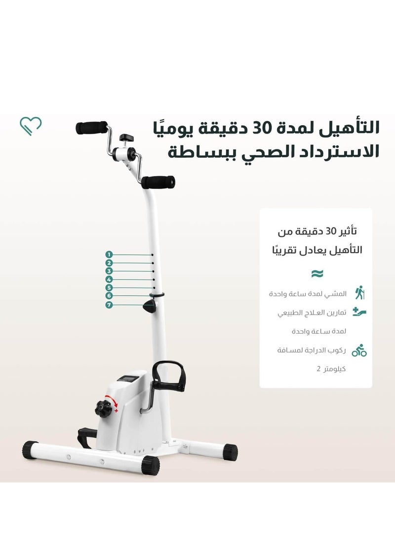 فورديل ہاتھ اور پاؤں کی بحالی کی مشقیں، ایڈجسٹ ایبل پیڈل ایکسرسائزر بائیسکل ہینڈ آرم لیگ پیڈلر انڈور سائیکلنگ فٹنس کا سامان نان سلپ فٹ پیڈ کے ساتھ اور پیڈل بزرگوں کے لیے کل جسمانی ورزش  - Image 4