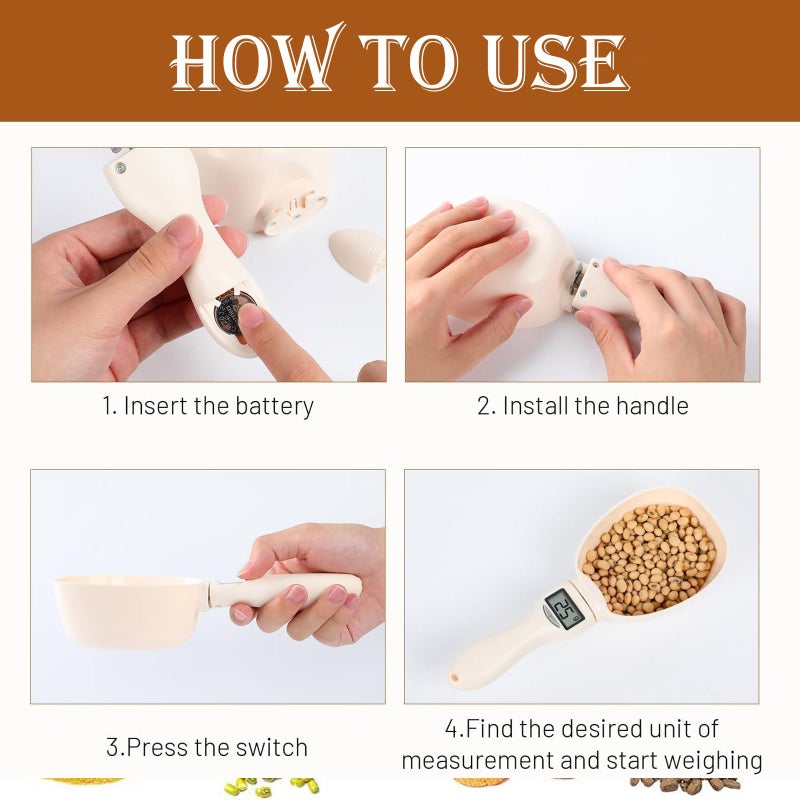 Food Measuring Spoon Scale,Digital Measuring Spoon Scale, Digital Food Spoon Scale Dog Cat Food,Display Electronic Measuring Spoon for Kitchen Gadgets and Daily Meals - Image 5