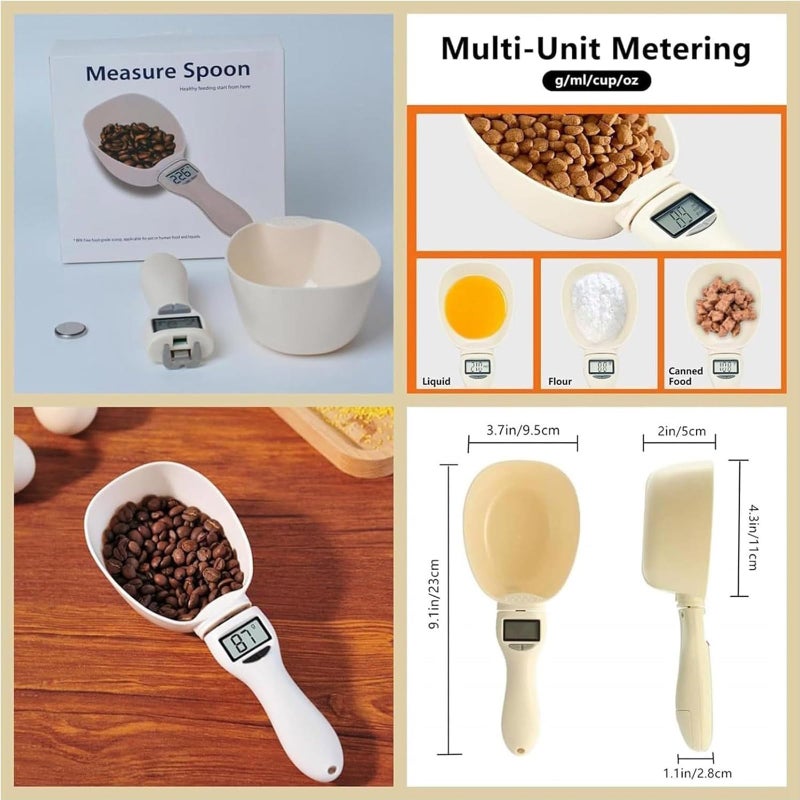Food Measuring Spoon Scale,Digital Measuring Spoon Scale, Digital Food Spoon Scale Dog Cat Food,Display Electronic Measuring Spoon for Kitchen Gadgets and Daily Meals - Image 2