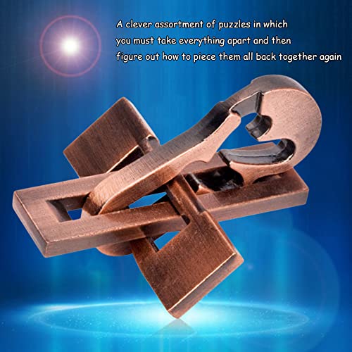 RoseFlower 15 pcs IQ Test Puzzle Brain Teaser Metal Wire Puzzles Mind Game Educational Toys Disentanglement Unlock Interlock Game Magics Trick Toy for Party Favor Kids Adults Challenge Interlock Games - Image 3