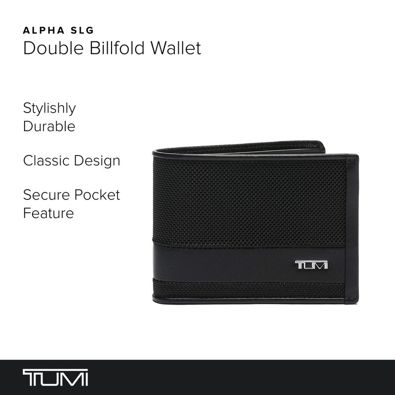 TUMI - Alpha Double Billfold - Men's Premium Wallet - Secure & Durable with Hidden Card Pocket - Black - Image 2