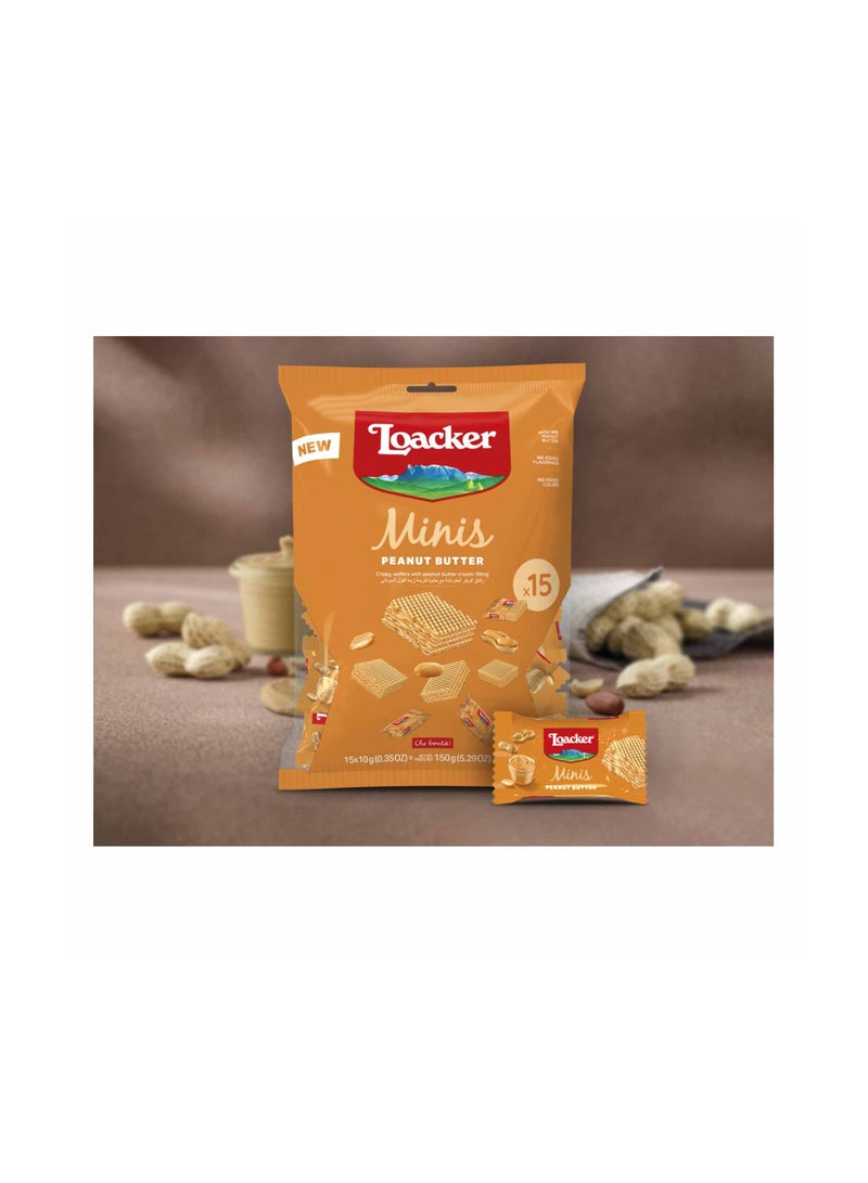 Loacker Minis Peanut Butter Cream Filling Wafers 150g - Image 2