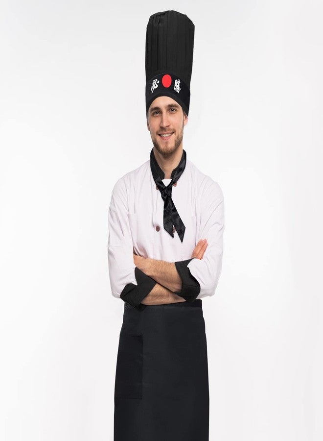 Keymall Hibachi Chef Hat Teppanyaki Tall Cap with Hachimaki Headband Tie Apron for Hibachi Party Costume - Image 5