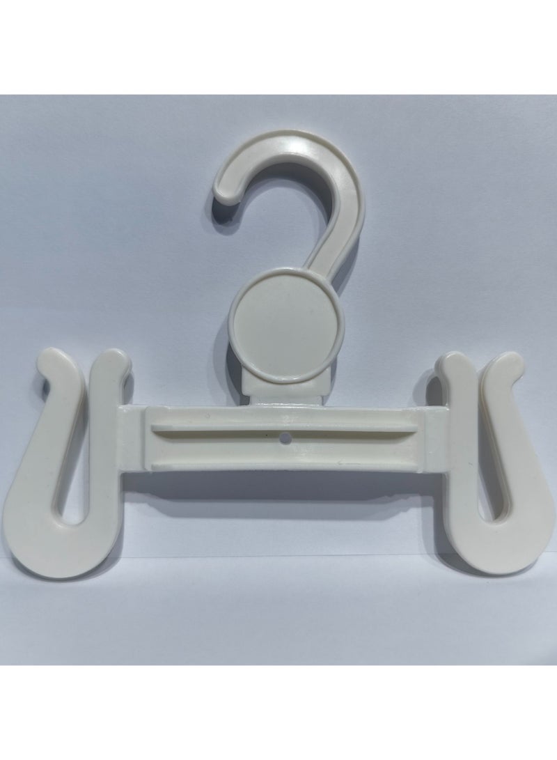 أورتوك 12 قطعة شماعات أحذية خطاف شماعات أحذية بلاستيكية، شماعات أحذية عرض خفيفة الوزن، شماعات أحذية عرض بالجملة، شماعات صنادل صندل زحافات، خطاف شماعات أطفال أبيض لشماعات الرفوف 13x10 سم - Image 1