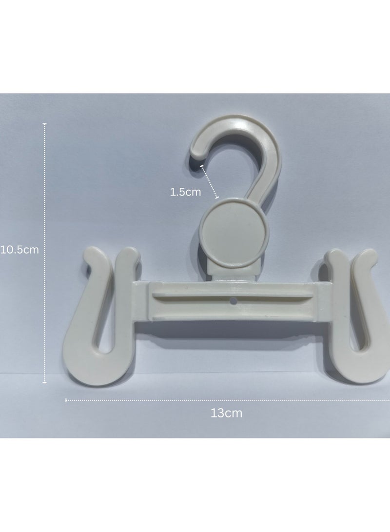 أورتوك 12 قطعة شماعات أحذية خطاف شماعات أحذية بلاستيكية، شماعات أحذية عرض خفيفة الوزن، شماعات أحذية عرض بالجملة، شماعات صنادل صندل زحافات، خطاف شماعات أطفال أبيض لشماعات الرفوف 13x10 سم - Image 2