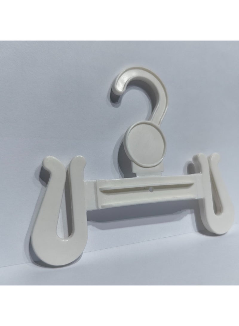 أورتوك 12 قطعة شماعات أحذية خطاف شماعات أحذية بلاستيكية، شماعات أحذية عرض خفيفة الوزن، شماعات أحذية عرض بالجملة، شماعات صنادل صندل زحافات، خطاف شماعات أطفال أبيض لشماعات الرفوف 13x10 سم - Image 5