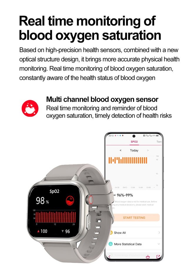 RollsTimi  - Men's/Women's Universal Bluetooth Smartwatch, 1.91-Inch Horizontal Full-Touch HD Screen, Support Voice Assistant, Answer/Make Calls, Exercise Sleep Monitoring, Multiple Exercise Modes, Customize The Dial Wallpaper, RT TK17 - Image 1
