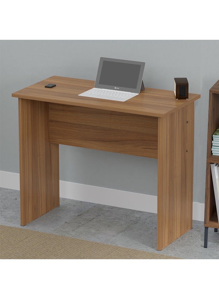 Mahmayi Mahmayi Modern Study Table with BS02 Desktop Socket with USB A/C Port, Modern Executive Desk for Adults, Home Offices, Schools, Laptop, Computer Workstation Table- Natural Dijon Walnut - Image 3