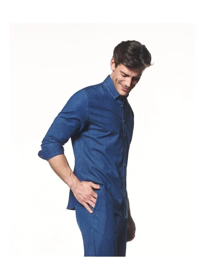 Liwali  Soft Textured Light Denim Shirt. for Men | Best Price UAE