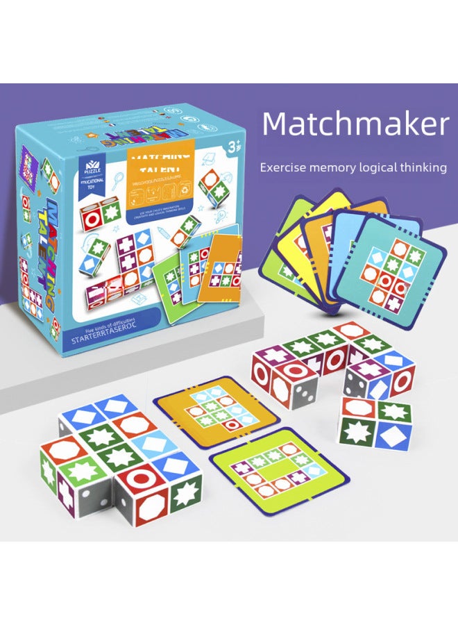 Children's Spatial Thinking, Concentration, Memory Training, Parent-child Interaction, Matching, Talent, Building Blocks, Boys And Girls Toys-Color:Matching Talent Blue - Image 2