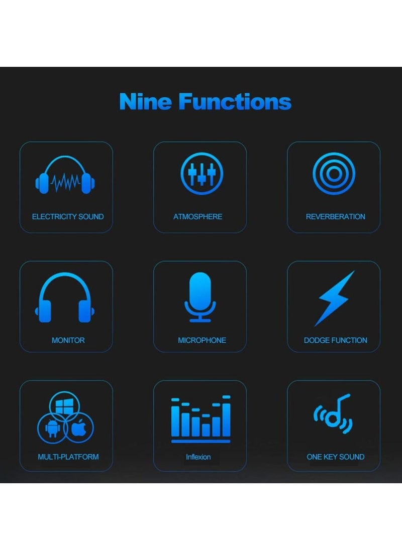 Generic V8 Multifunctional Live Sound Card USB Audio Interface Intelligent Volume Adjustable Audio Mixer Sound Card for Recording Hosting Speech  - Image 5