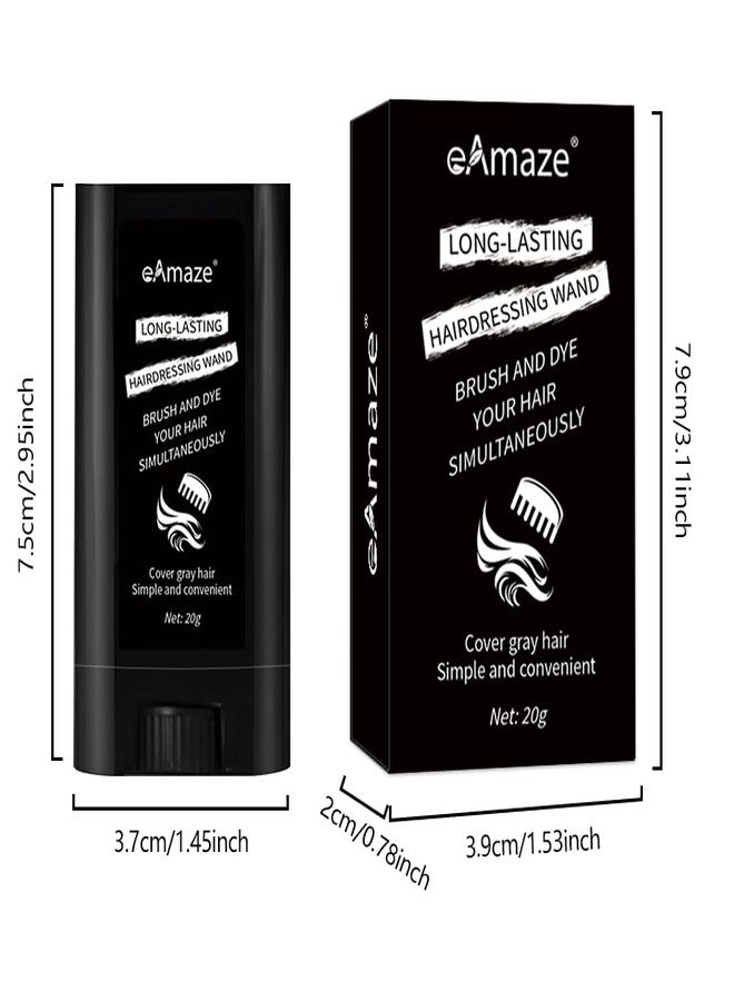eAmaze 2-in-1 Hairdressing Wand, Hair Touch Up Comb & Powder Stick with Built-in Comb - Waterproof, Long-Lasting Root Cover Up, Covers Grey Roots & Bald Spots Instantly, Matte Finish, Fuller Denser Look, 20g (Black) - Image 4