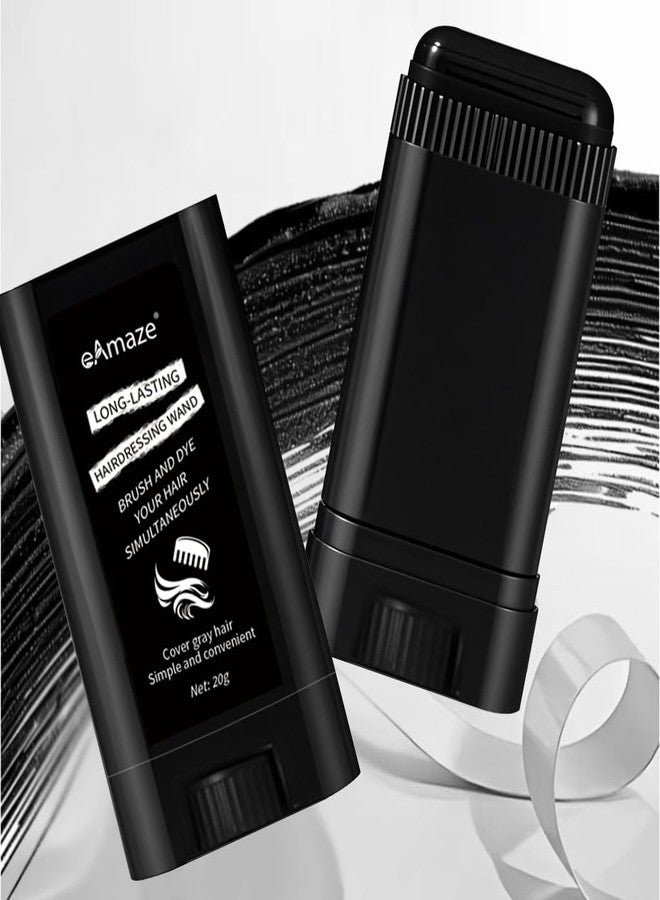 eAmaze 2-in-1 Hairdressing Wand, Hair Touch Up Comb & Powder Stick with Built-in Comb - Waterproof, Long-Lasting Root Cover Up, Covers Grey Roots & Bald Spots Instantly, Matte Finish, Fuller Denser Look, 20g (Black) - Image 5