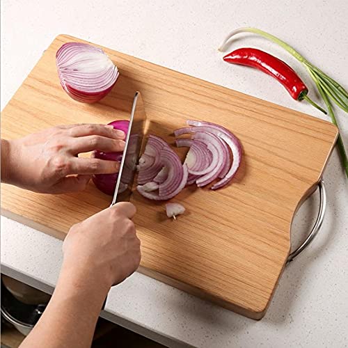 Luxula Kitchen Vegetable and Fruit NonSlip Cutting Wooden Chopping Board with Stainless Steel Handle - Image 2