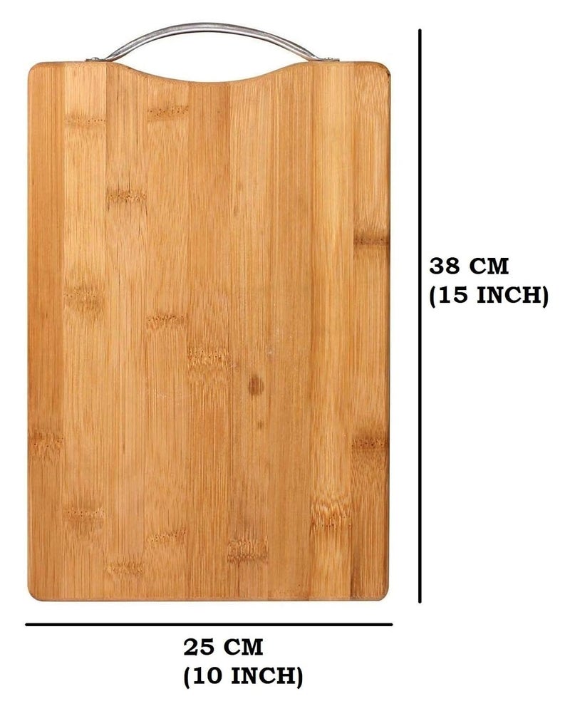 Luxula Kitchen Vegetable and Fruit NonSlip Cutting Wooden Chopping Board with Stainless Steel Handle - Image 5