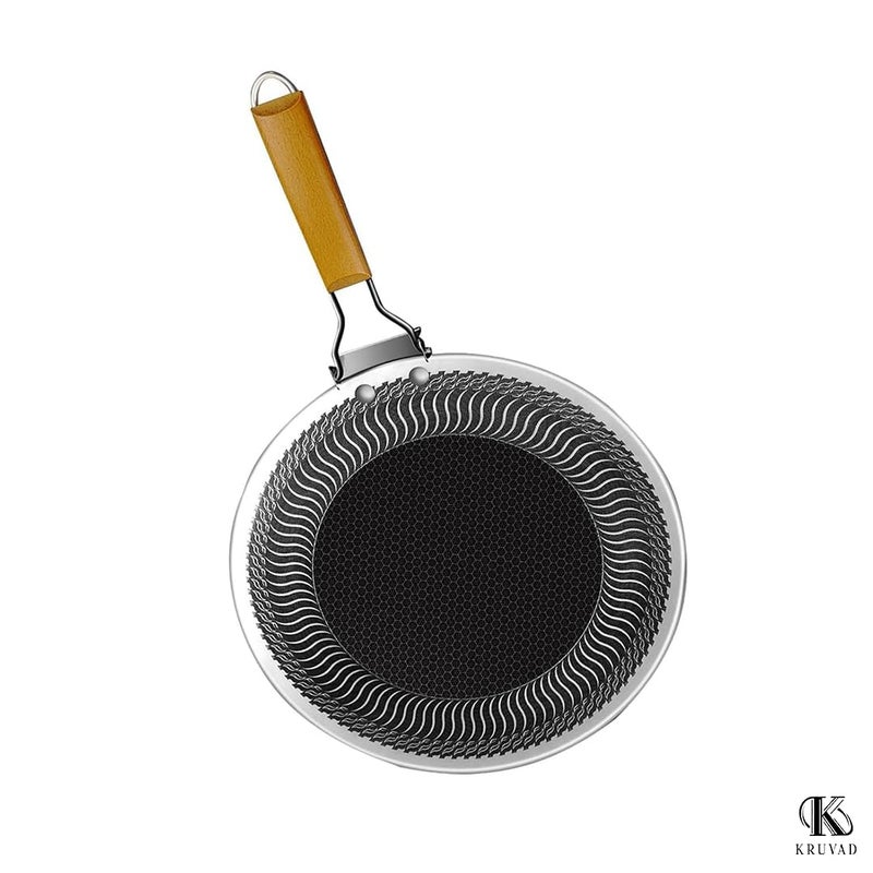 Kruvad Kruvad Cookware Stainless Steel Grill Plate for Nonstick BBQ Cooking Roti Maker with Folding Handle Gourmet Baking Korean Tawa Skillet Set for Camping [ 53x34x1 CM ]  - Image 5
