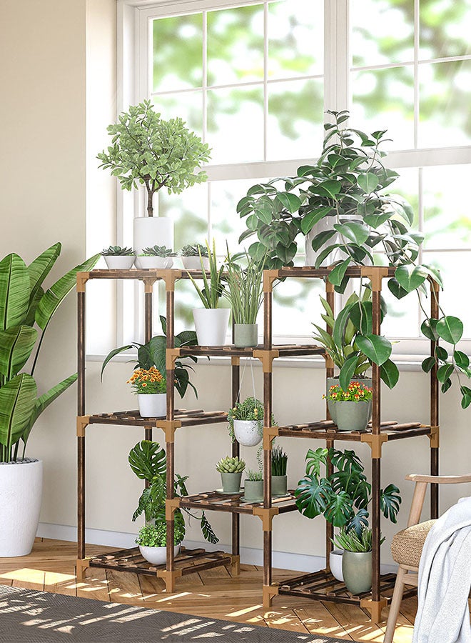 WinHolder Plant Stand Indoor, Outdoor Wood Flower Stands for Multiple Plants, Plant Shelf Ladder Table Plant Pot Stand for Living Room, Patio, Balcony, Plant Gardening Gift - Image 1