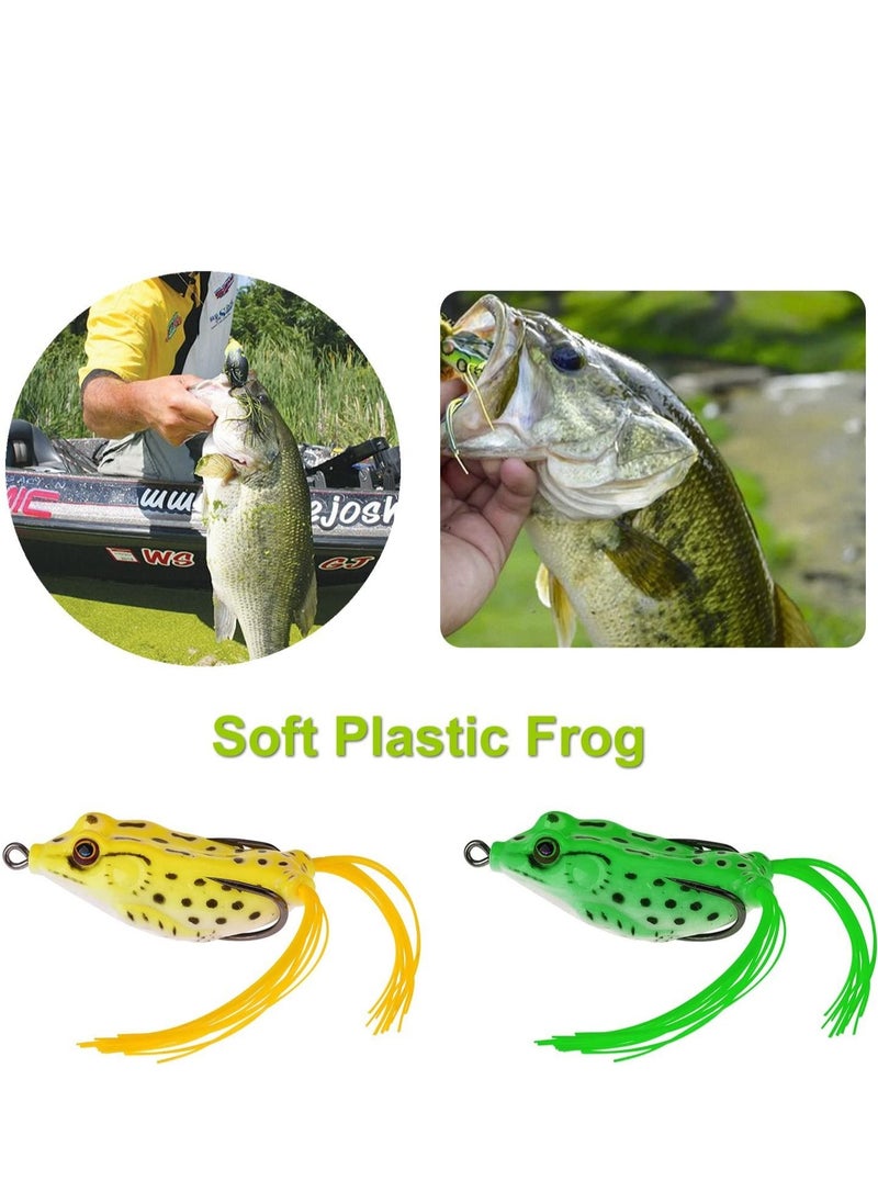 SYOSI 102Pcs Fishing for Freshwater Bait Tackle Kit Accessories Fishing Lures Baits Tackle Crankbaits Spinnerbaits Plastic Worms Jigs Topwater Lures Tackle Box and More Fishing Gear Lures Kit Set  - Image 4