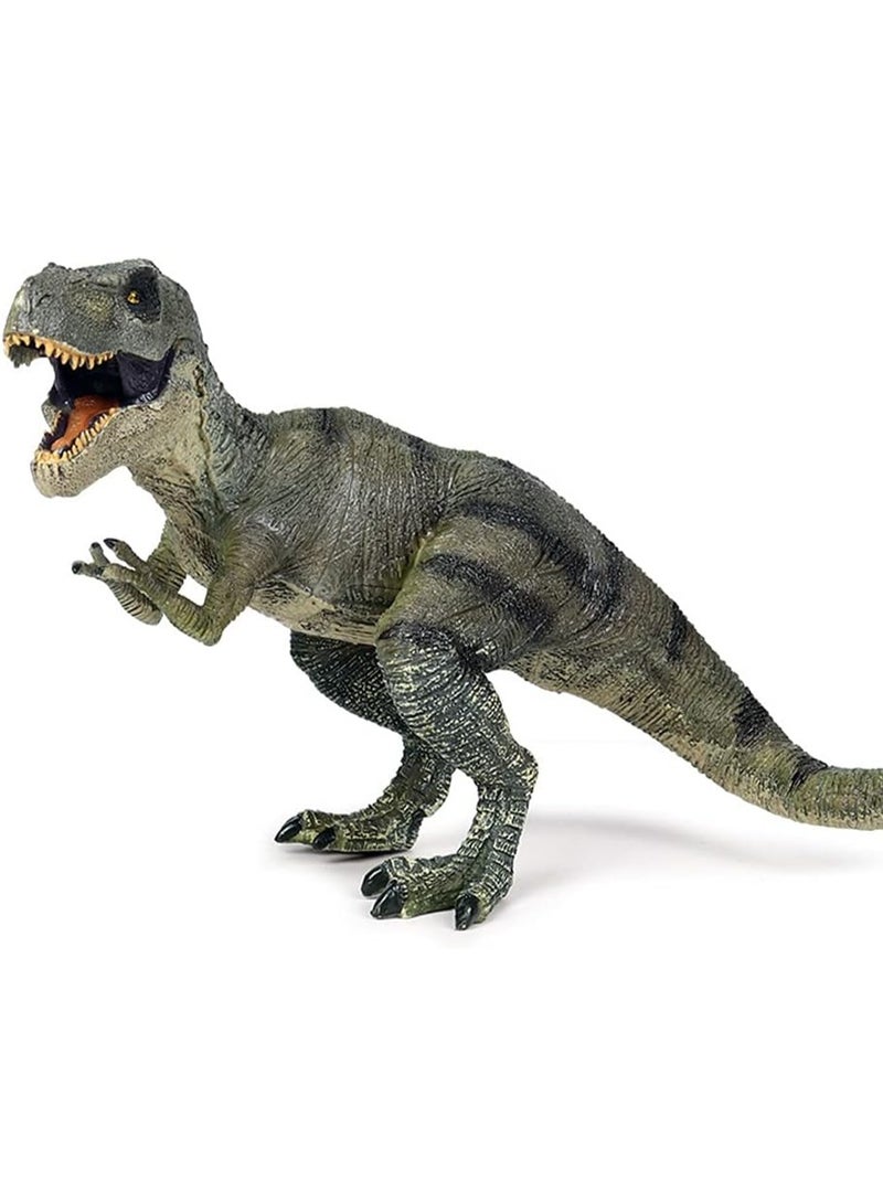 HALAMODO Grey/Brown T-Rex Dinosaur Model , Realistic Dinosaur Toy, Wild Ornaments, Jungle Zoo Cognitive Toys, Children's Birthday Party Gifts 31x13x17 cm - Image 1