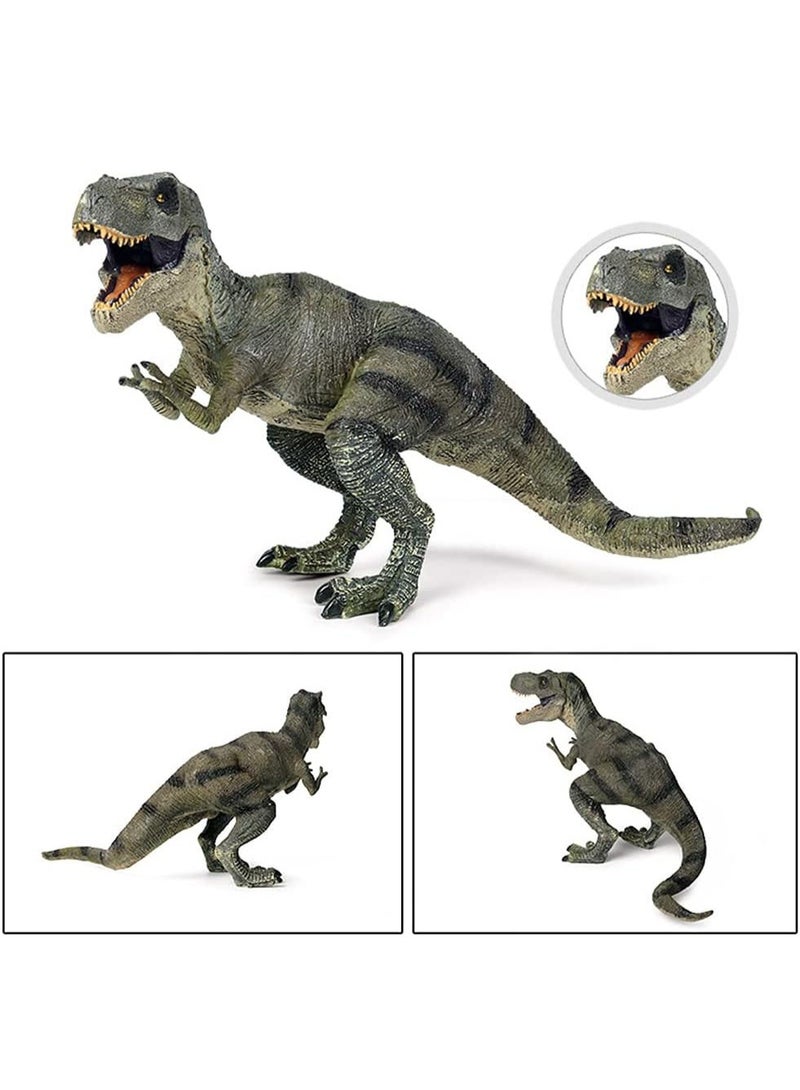 HALAMODO Grey/Brown T-Rex Dinosaur Model , Realistic Dinosaur Toy, Wild Ornaments, Jungle Zoo Cognitive Toys, Children's Birthday Party Gifts 31x13x17 cm - Image 2