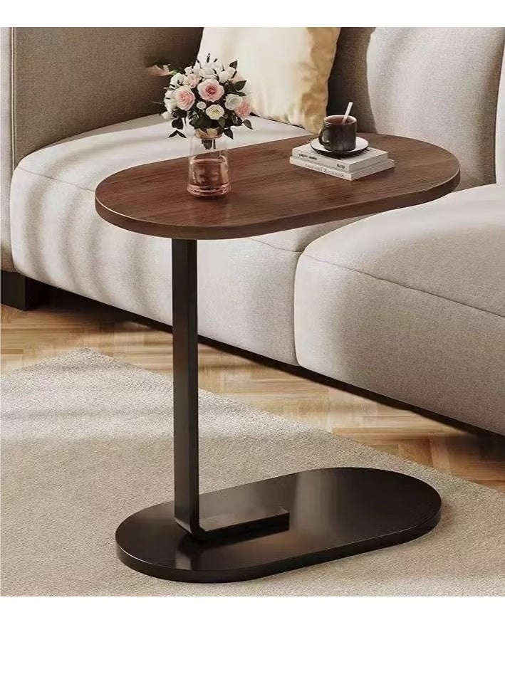 C Shaped End Table, Side Table for Couch and Bed, Small Side Table, TV Tray Table for Small Spaces, Living Room, Bedroom, Rustic Snack Table 45*30*63CM - Image 1